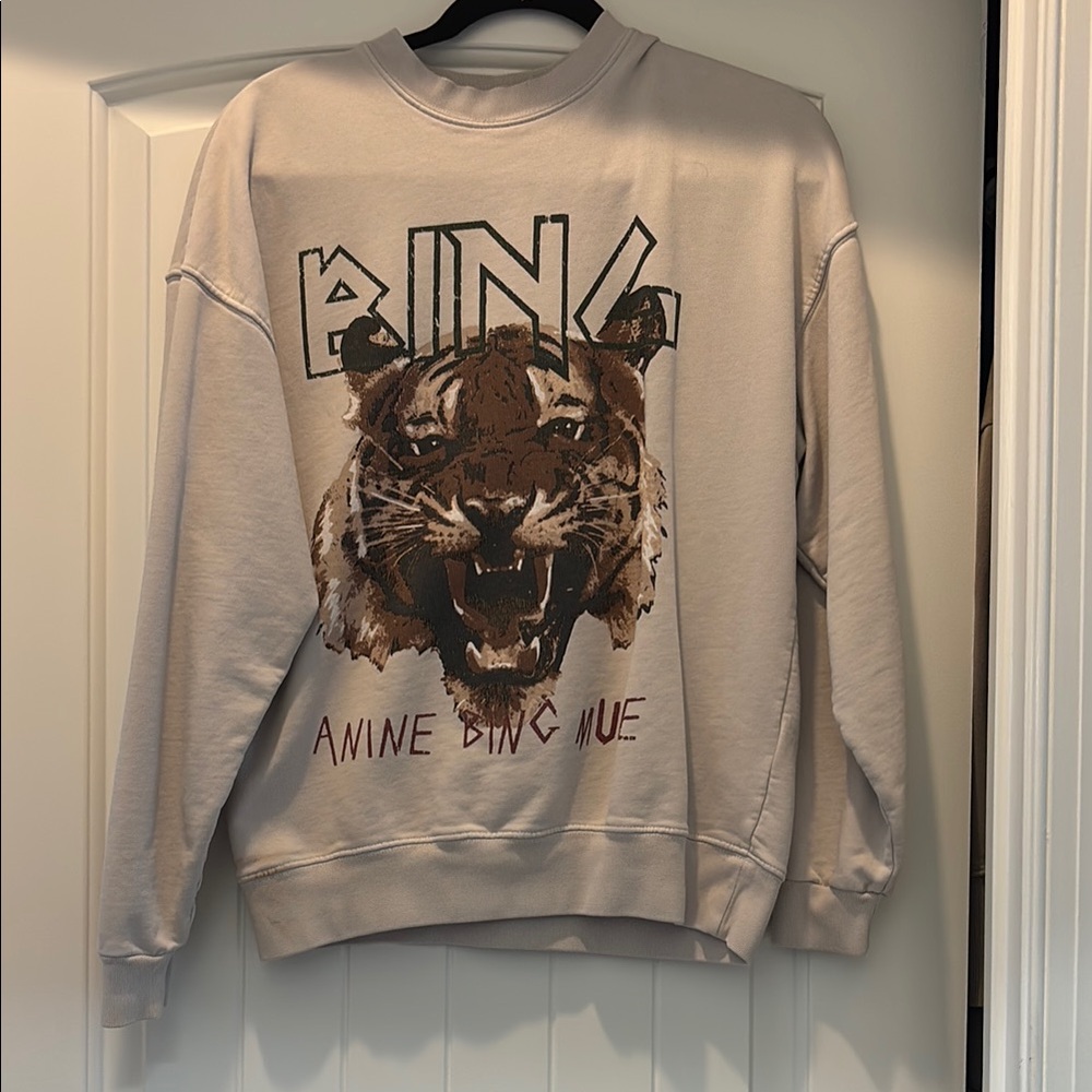 Anine Bing Cream and Brown Crewneck Sweater